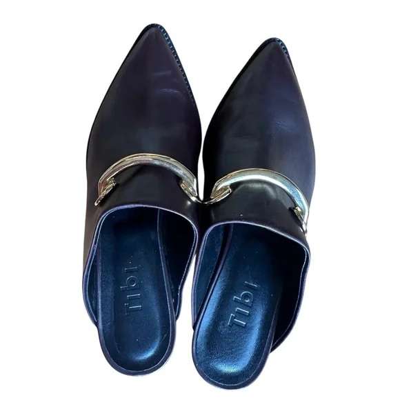 Tibi Mateo Mules in Prune, Sleek Pointed-Toe Design shoes size 36.5